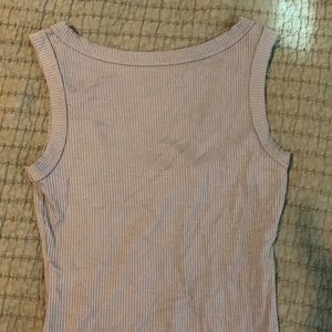 Lavender Ribbed Tank Thong Bodysuit